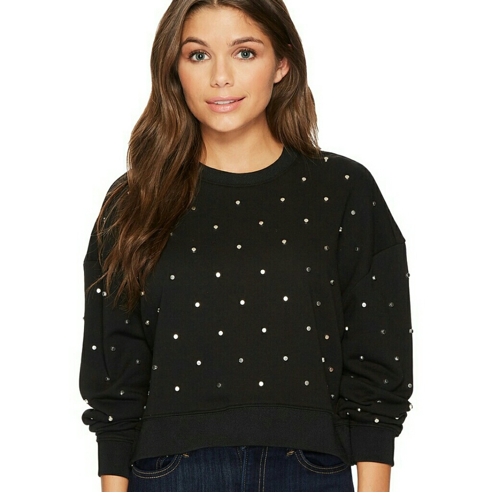 Studded Cropped Sweatshirt